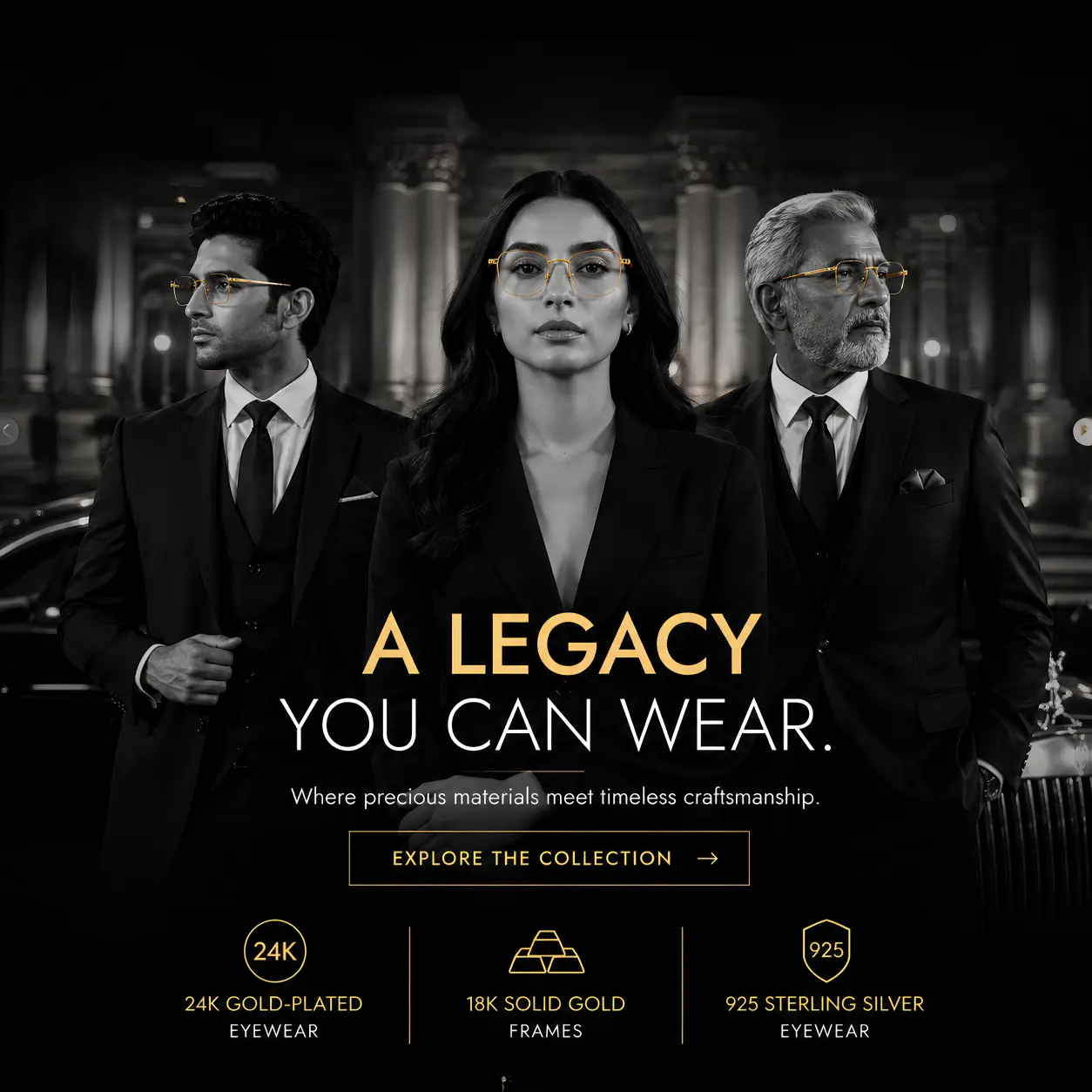 Mak Oren 24K gold-plated luxury eyewear